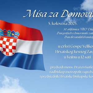 Nadbiskup Kutleša predvodi misu za Domovinu na 30. obljetnicu Oluje u Kninu